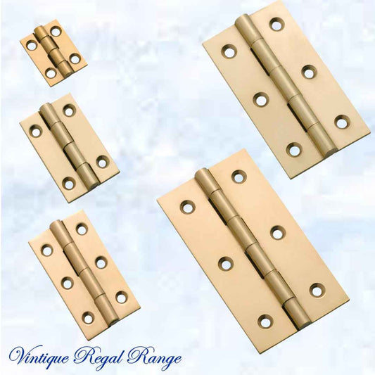 Solid Polish Brass Fixed Pin Butt hinge for cabinets (various sizes) (Copy)
