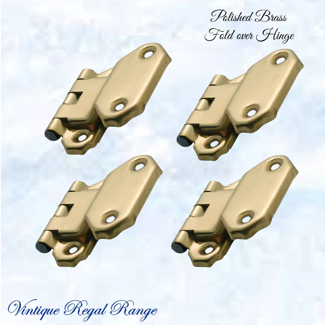 vintage foldover offset polished brass Hinge - Vintique Concepts