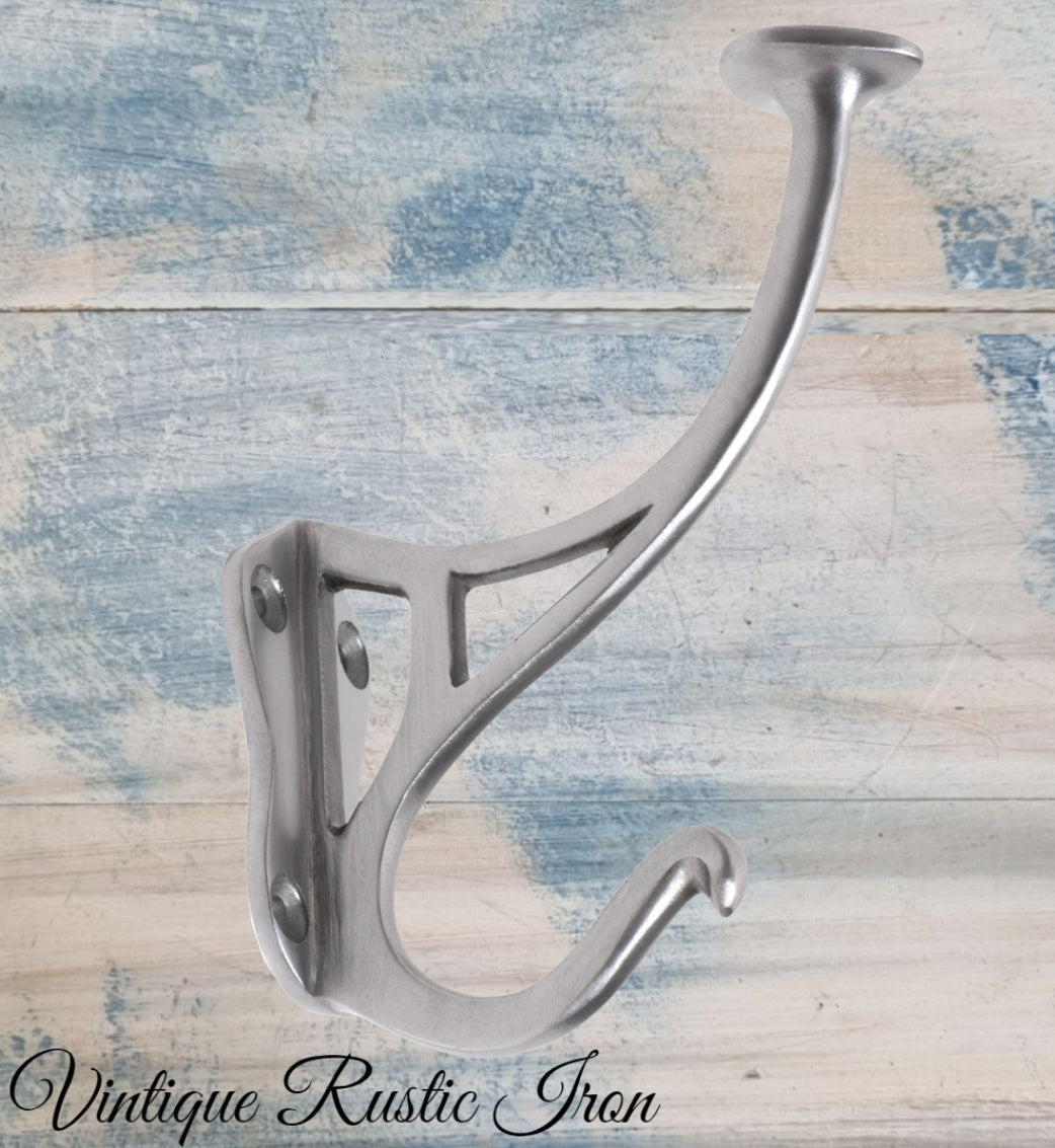 Polished Iron Disc Coat & Hat Hook 115mm x 90mm-Vintique Concepts