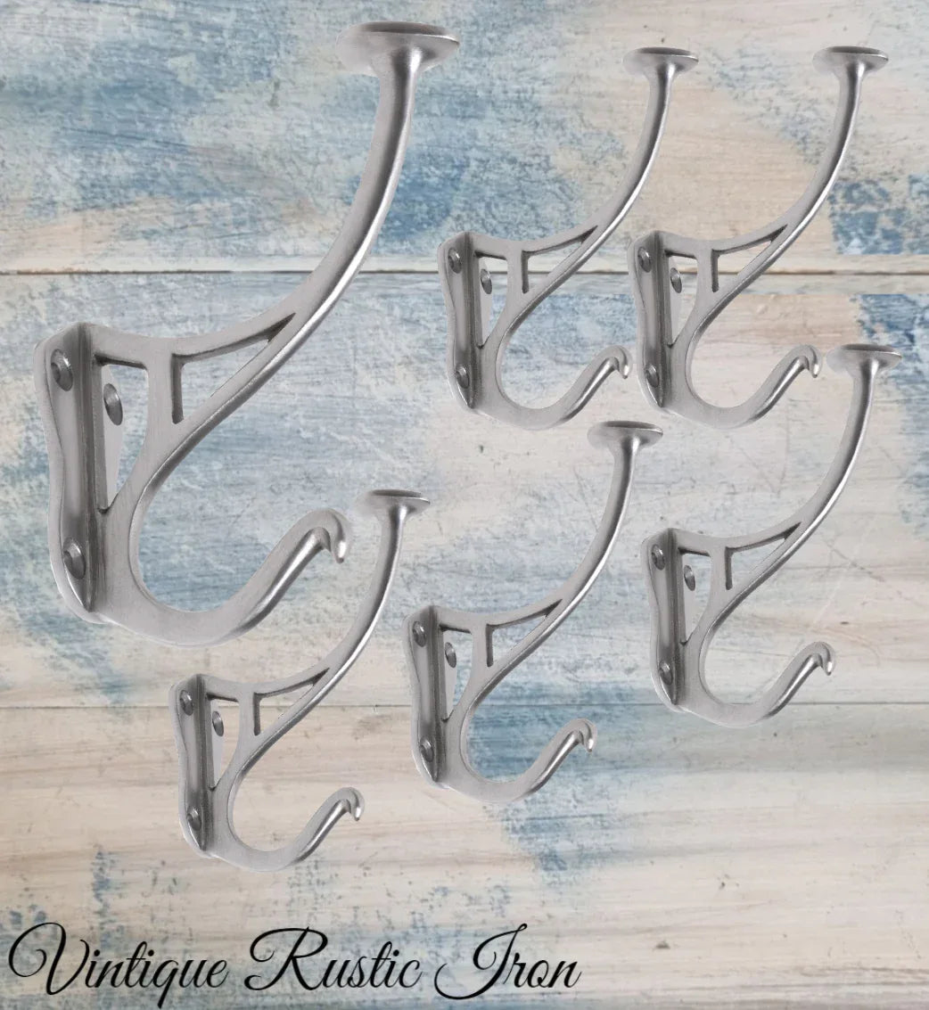 Polished Iron Disc Coat & Hat Hook 115mm x 90mm - Vintique Concepts