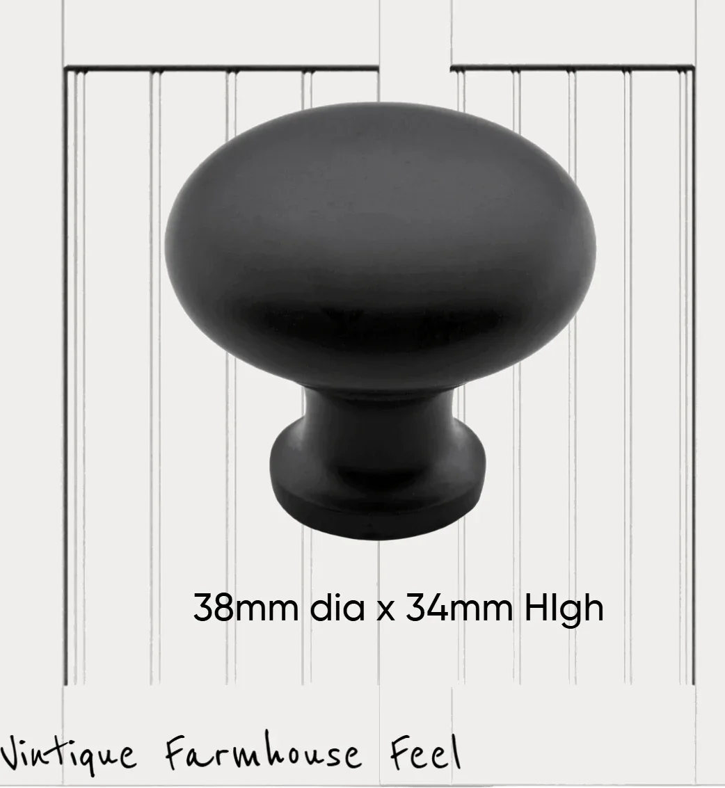 Farmhouse Satin Black Iron Smooth round (3 sizes) - Vintique Concepts