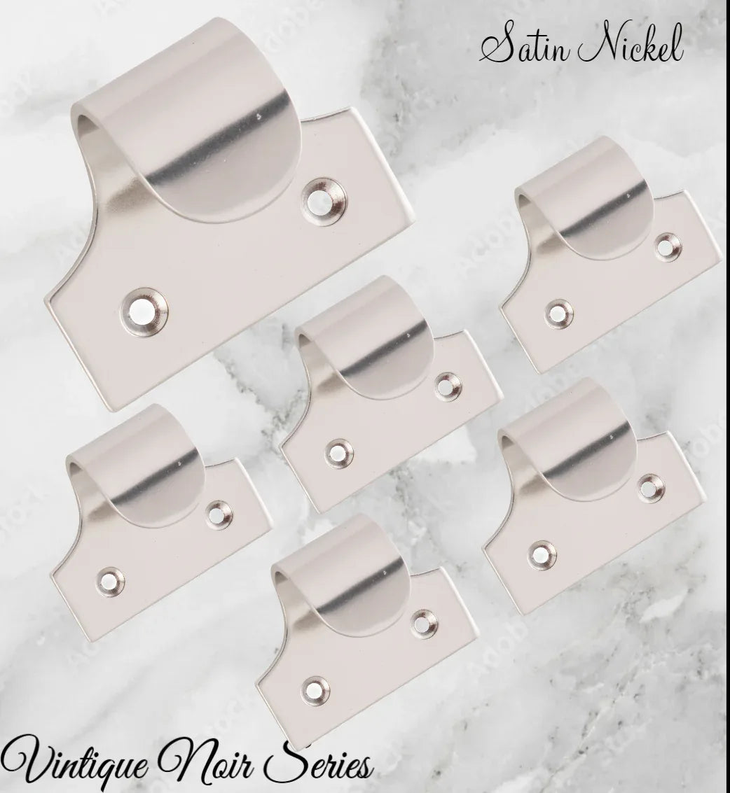Regal SATIN NICKEL Traditional sash window lift 49mm x 40mm - Vintique Concepts
