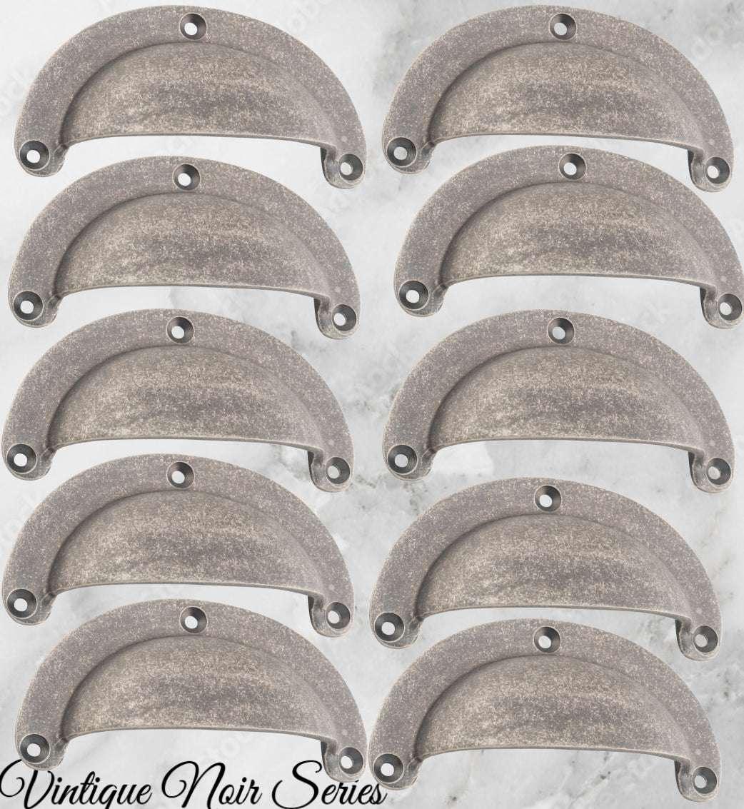 Regal Antiqued Pewter Classico Teardrop Cup Drawer pull - Vintique Concepts