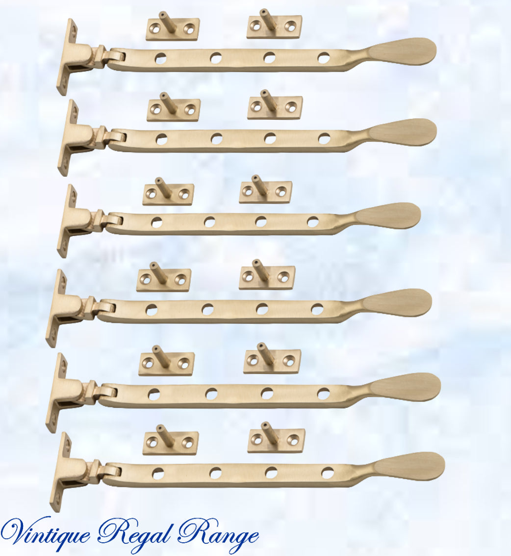 Standard Brass window stay 200mm with 4 holes-Base Fixed-Vintique Concepts