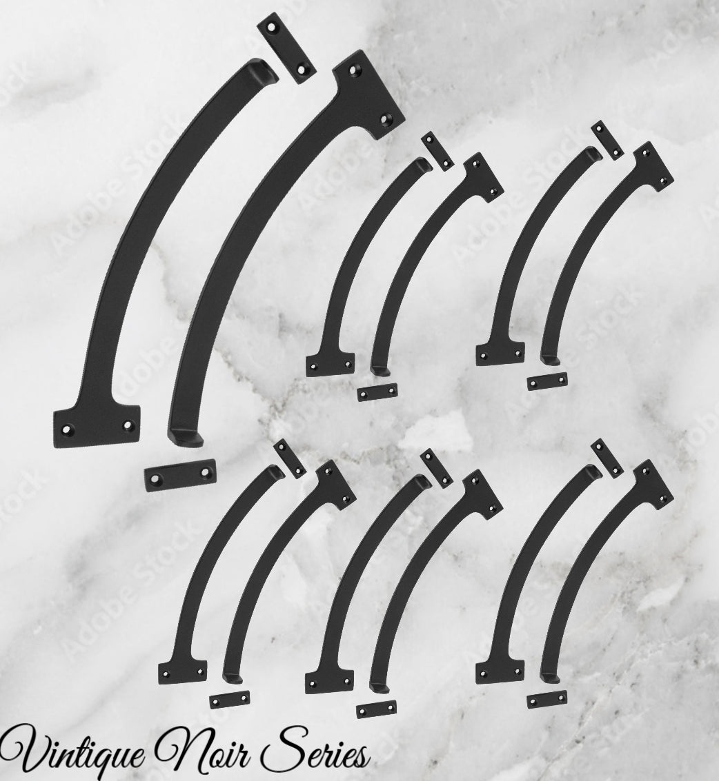 Regal Stylish matt Black Fanlight stop 190mm Long (pair)-Vintique Concepts