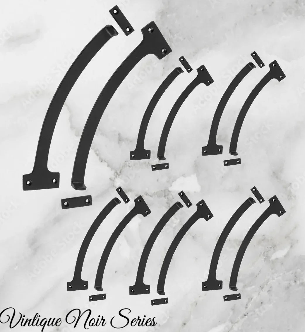 Regal Stylish matt Black Fanlight stop 190mm Long (pair) - Vintique Concepts