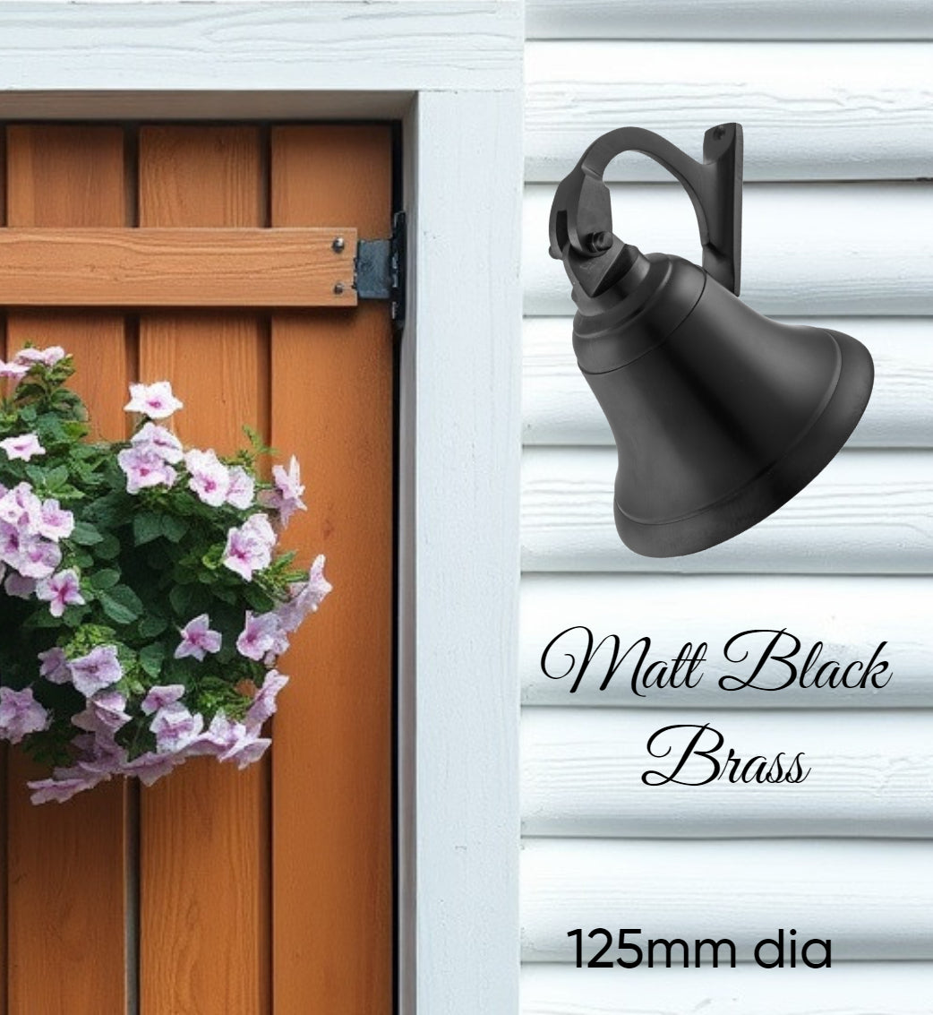 Classico Matt Black Brass ships Bell (125mm dia)-Vintique Concepts