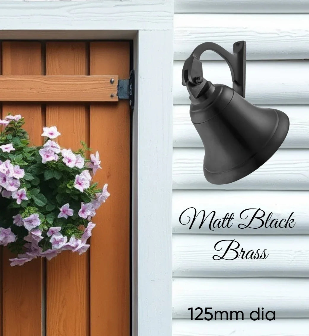 Matt Black Classico Brass ships Bell (125mm dia) - Vintique Concepts