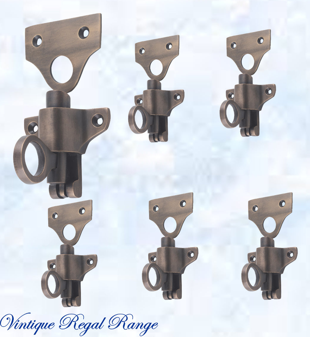 Regal ANTIQUED BRASS Fanlight Catch 57mm x 50mm-Vintique Concepts