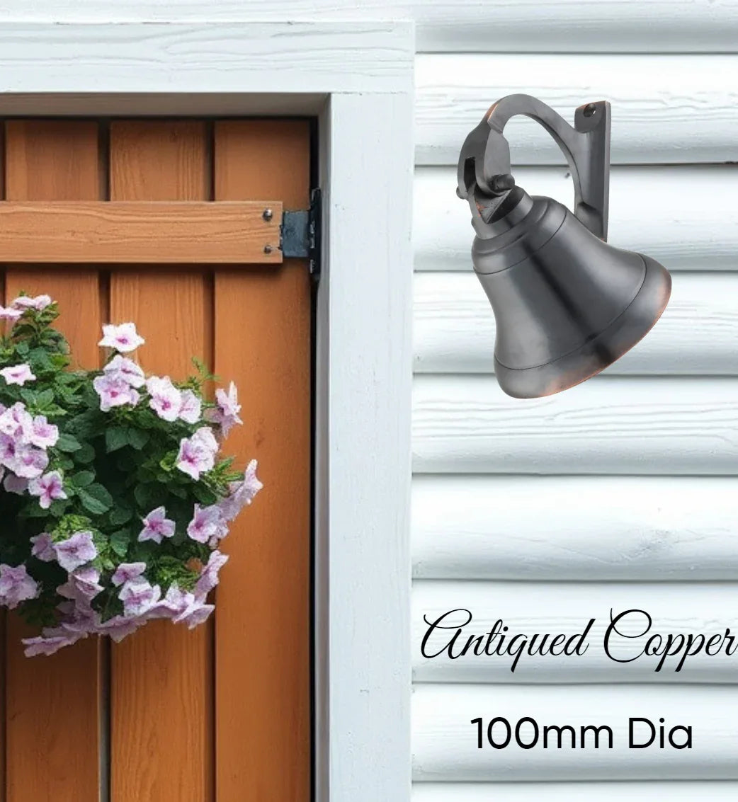 Antiqued Copper Classico Brass ships Bell (100mm dia) - Vintique Concepts