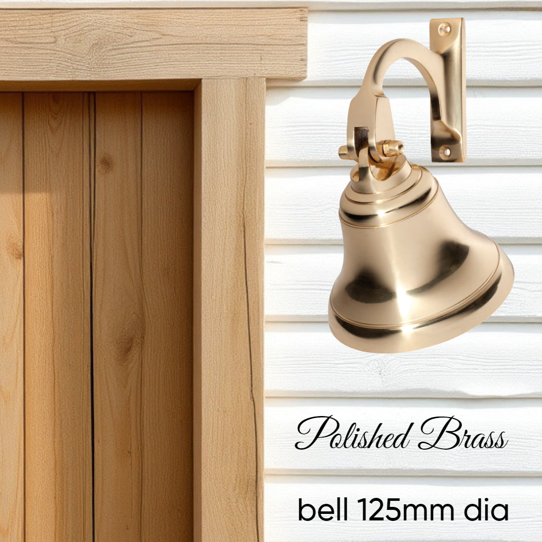 Classico Polished Brass ships Bell (125mm dia)-Vintique Concepts