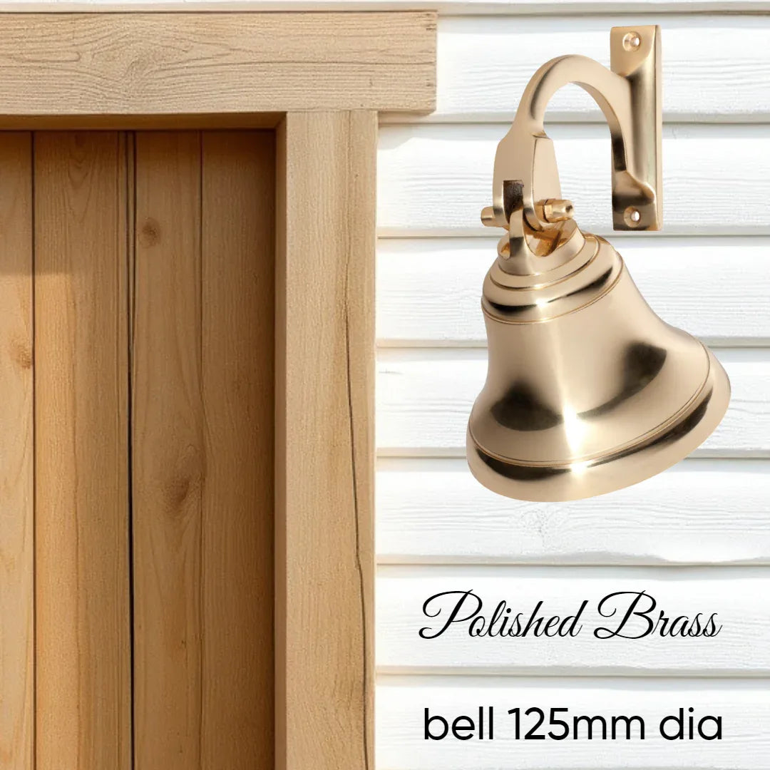 Polished Brass Classico ships Bell (125mm dia) - Vintique Concepts