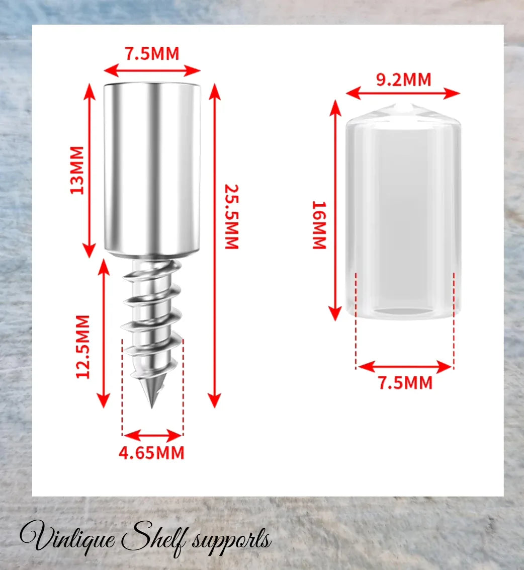 Self tapping Steel shelf supports with cover (pkt of 4) - Vintique Concepts