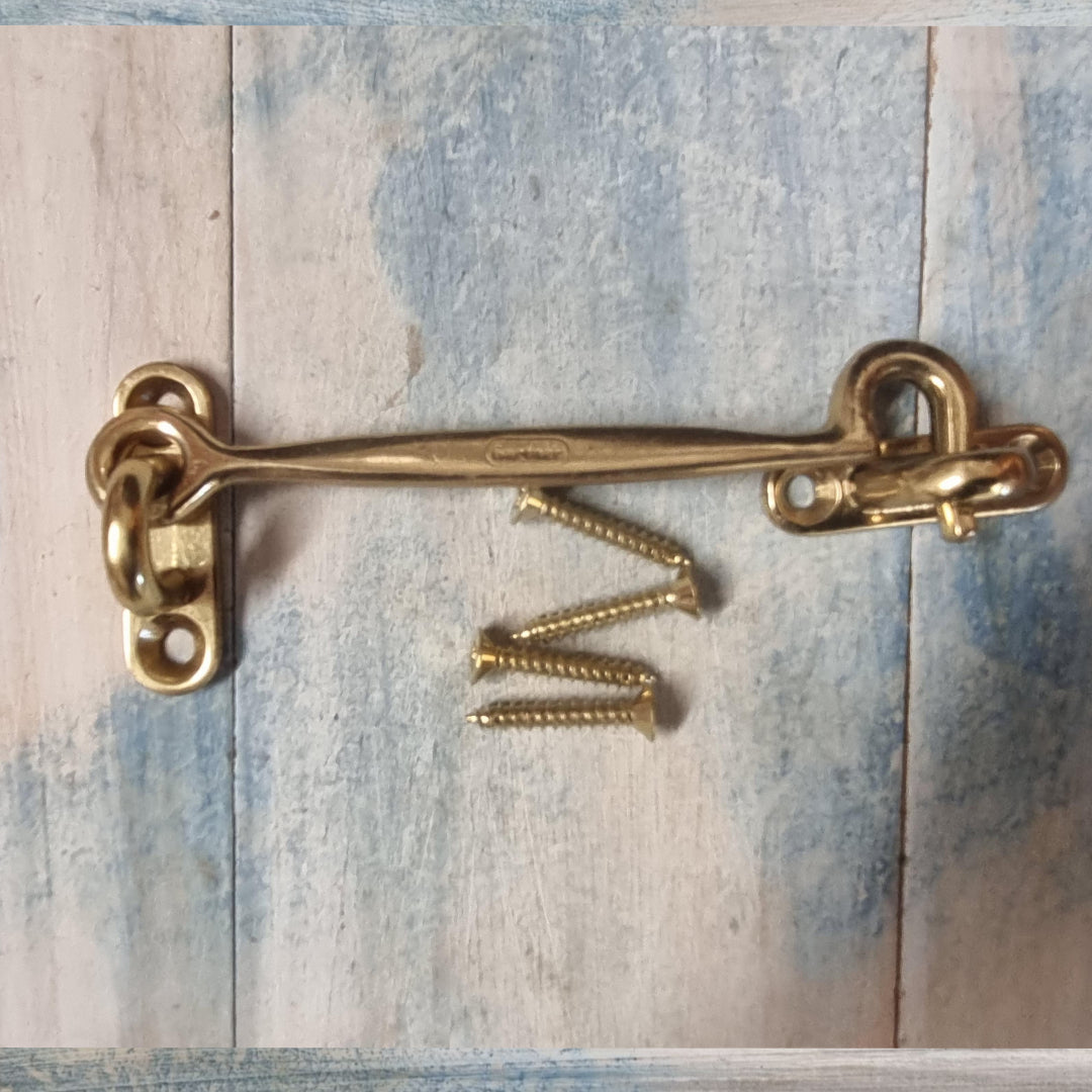 Solid Brass Cabin Hook 100mm long-Vintique Concepts