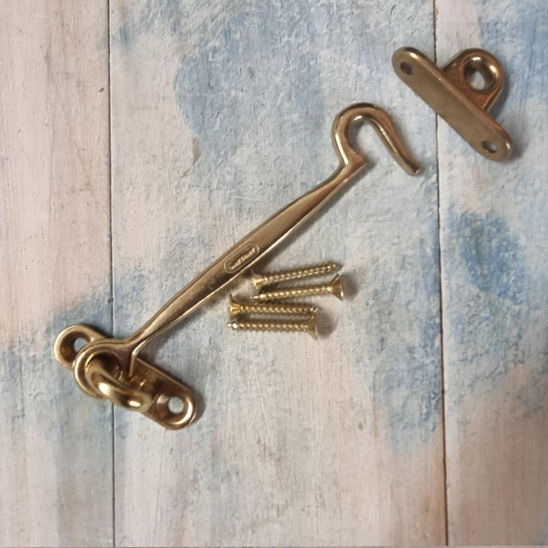 Solid Brass Cabin Hook 100mm long-Vintique Concepts