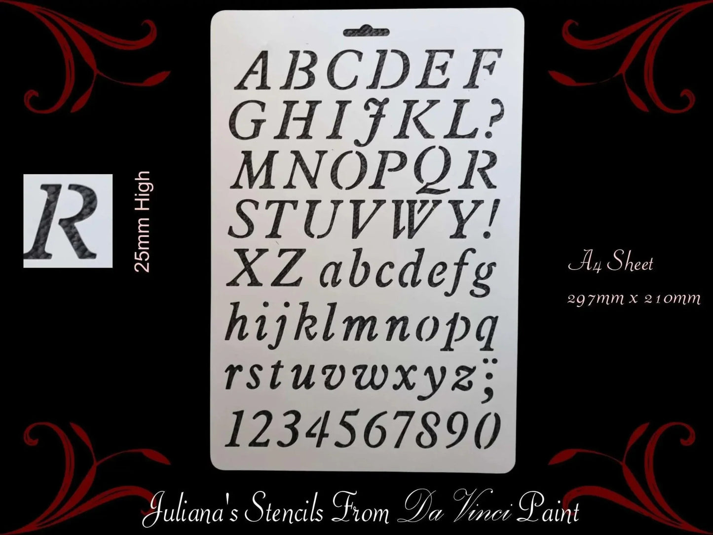 Alphabet Letters & Numbers HIGHTOWER IT FONT furniture paint stencil (20mm high) - Vintique Concepts