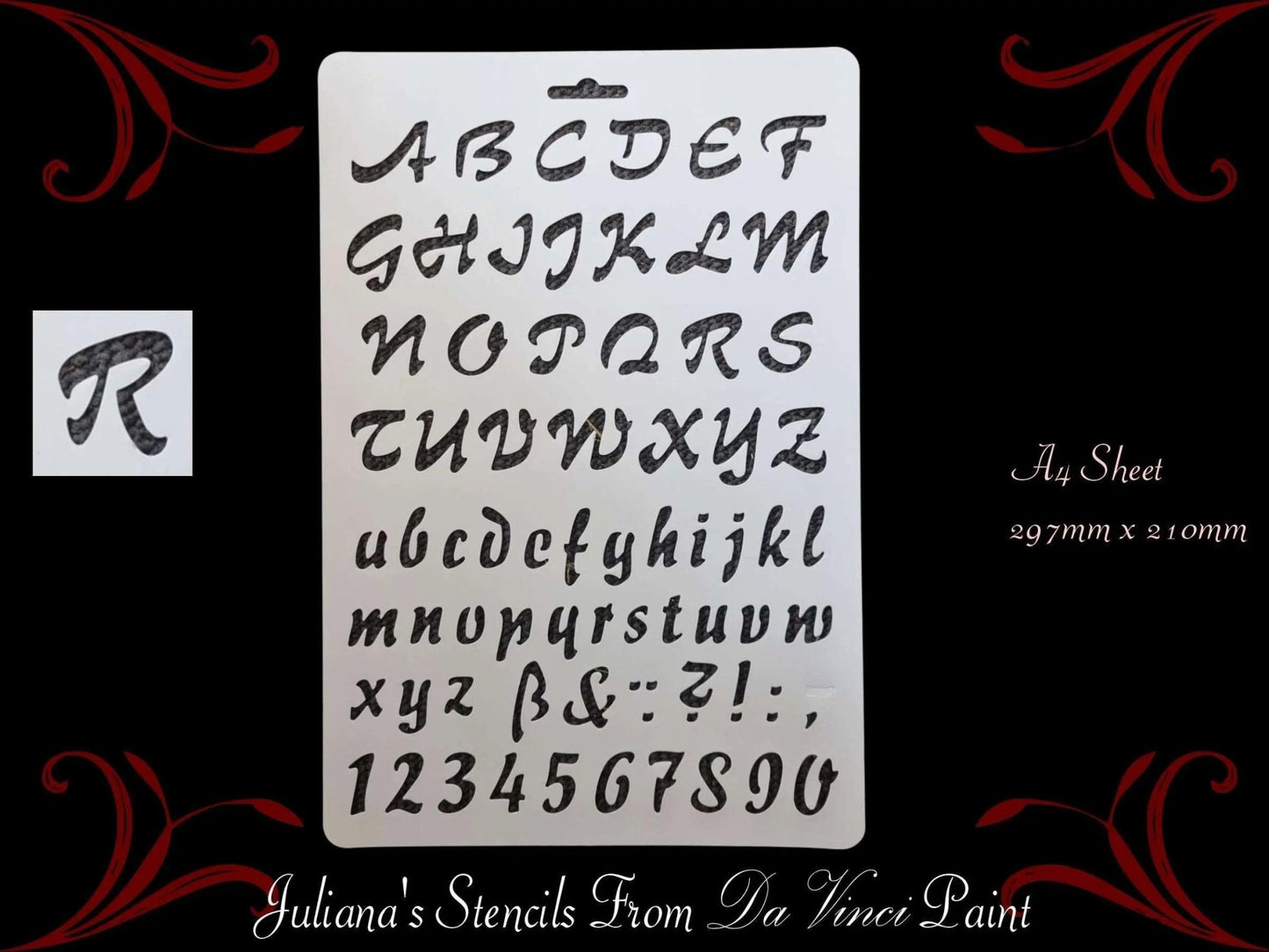 Alphabet Letters & Numbers IMPULS BT FONT furniture paint stencil (A4 Size)-Vintique Concepts