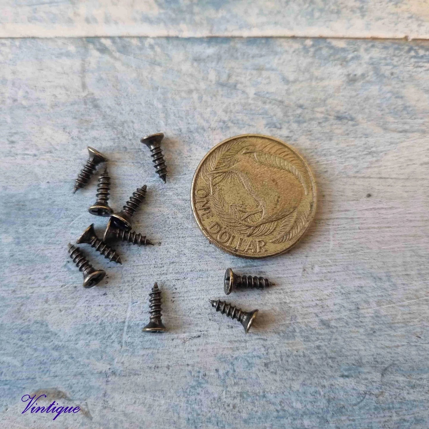 Anodised Bronze wood screws 10mm (packet of 10) - Vintique Concepts