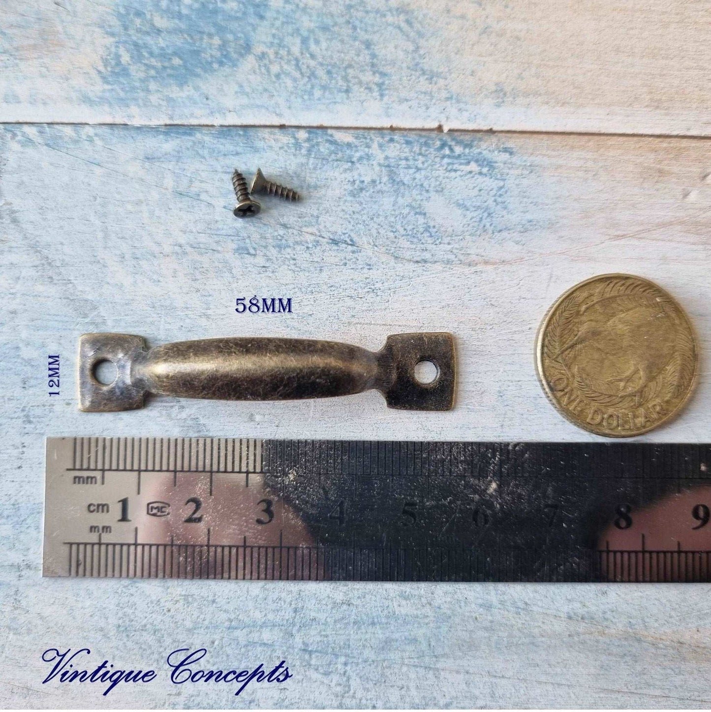 Antique Bronze "itsy Bitsy" small drawer or cabinet vintage Handle 58mm long-Vintique Concepts