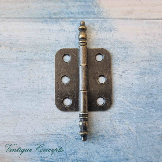 Antique Crown Butt Hinge for furniture 70mm long bronze(each)-Vintique Concepts