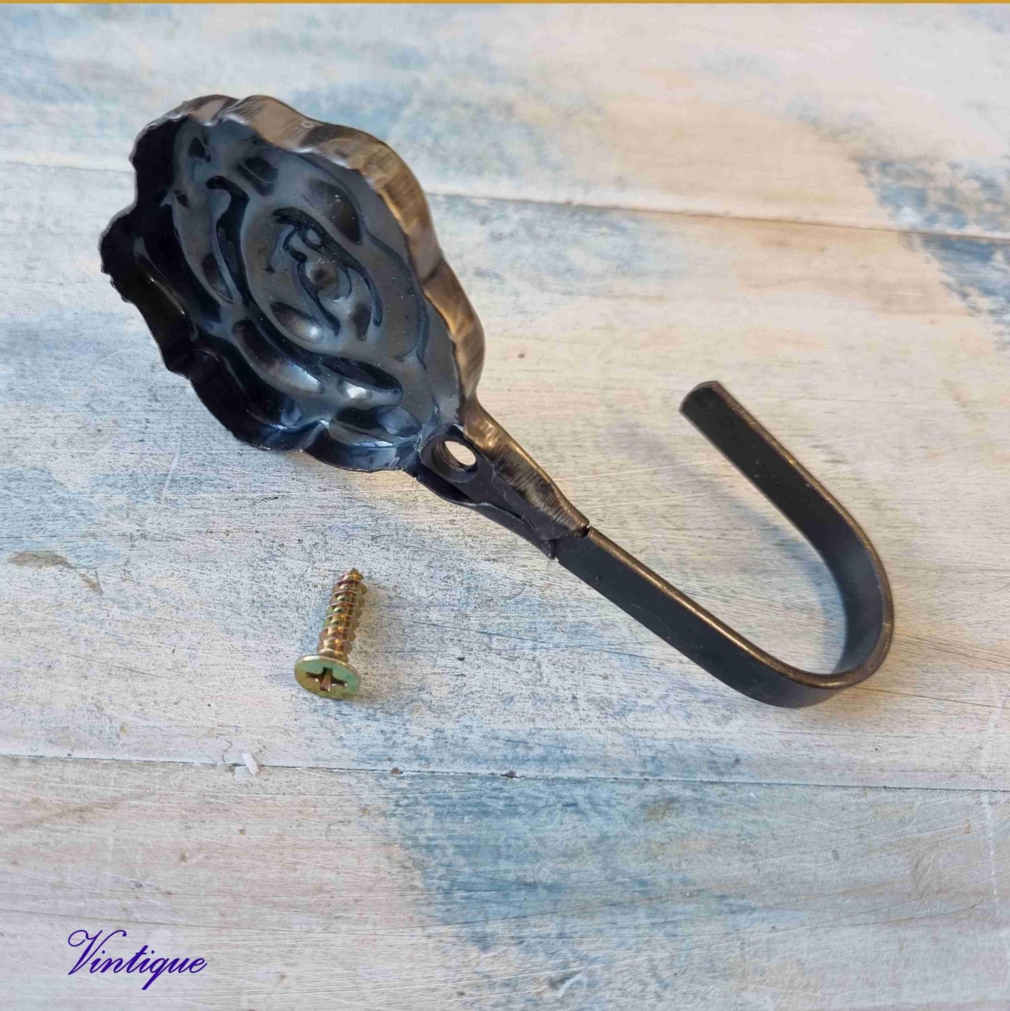 Antique Look Rose Robe hook or Curtain hook-Vintique Concepts