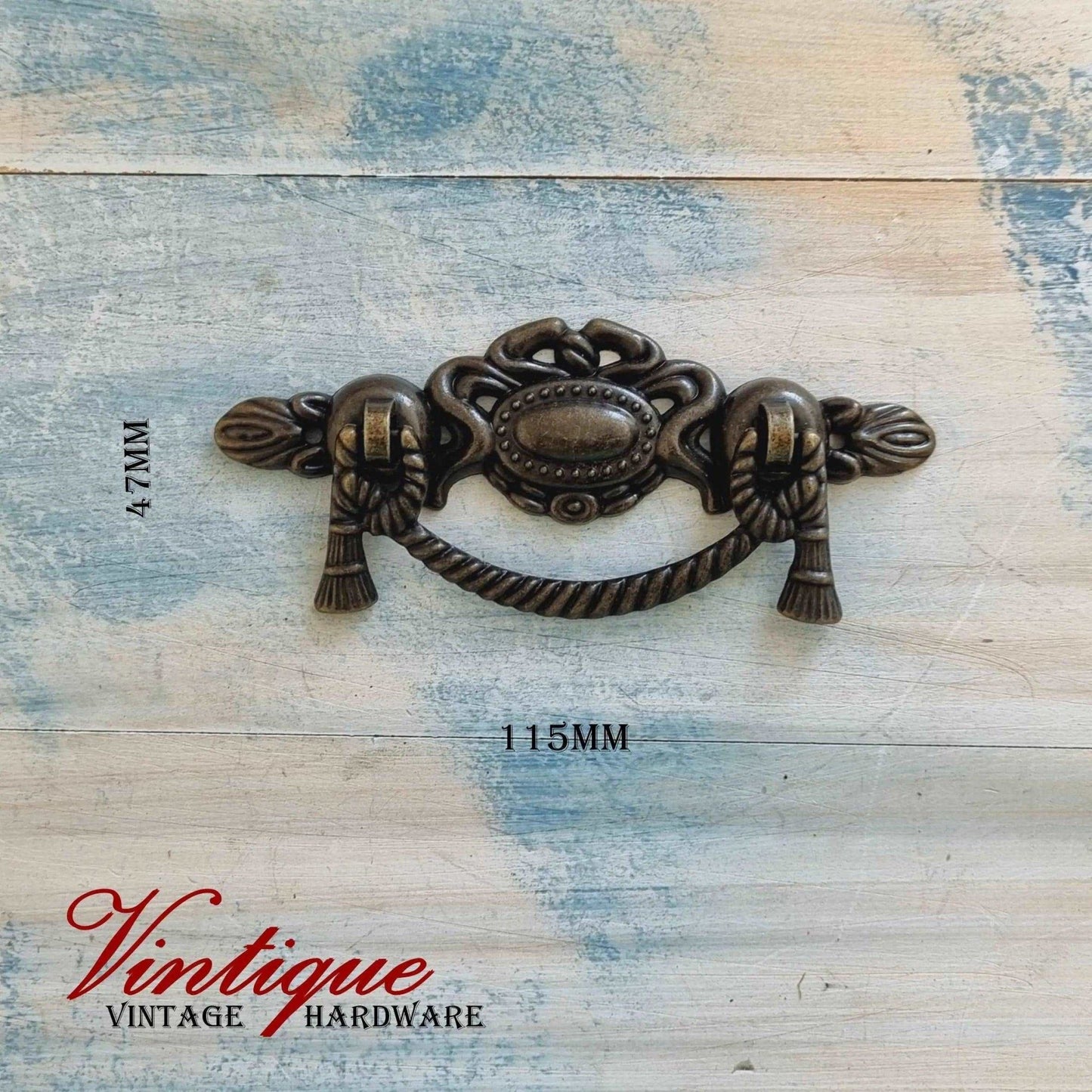 Antique look swing pull for furniture 60mm x 30mm-Vintique Concepts
