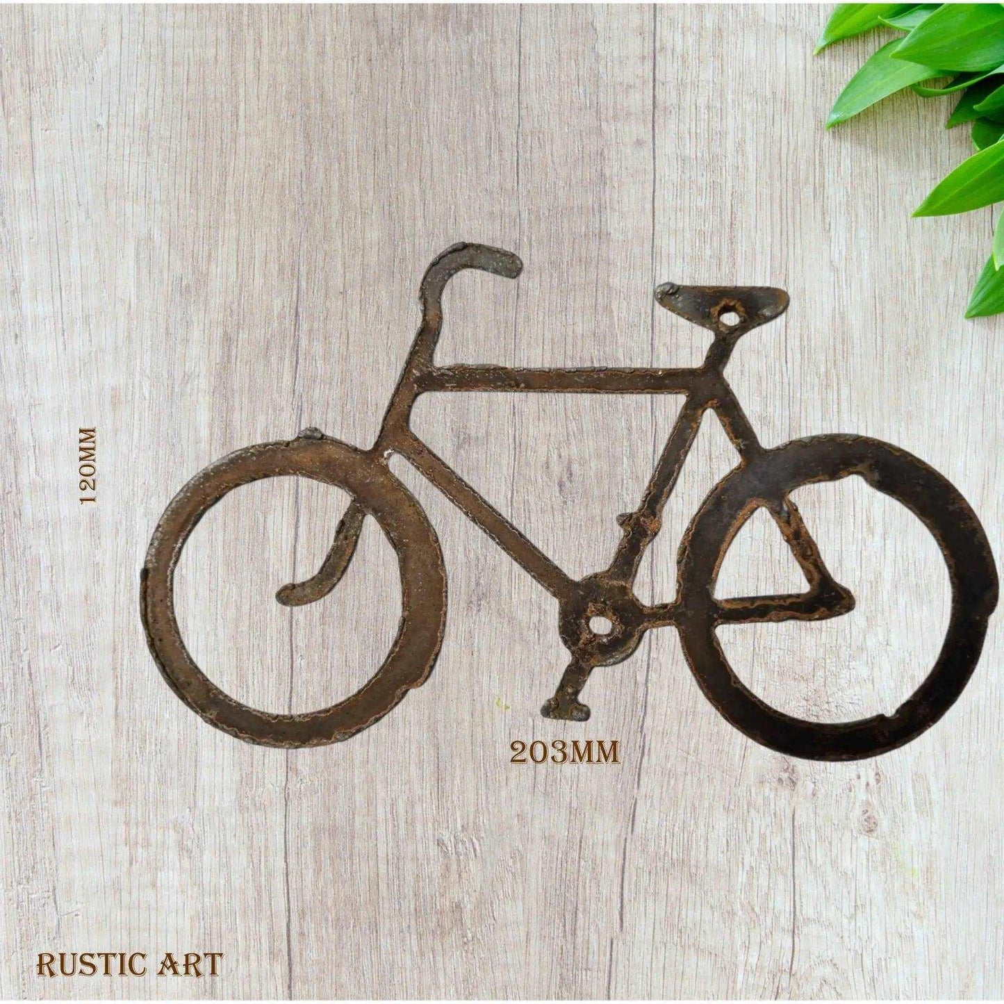 Rusty Metal Bicycle Art - 203mm x 110mm - Vintique Concepts