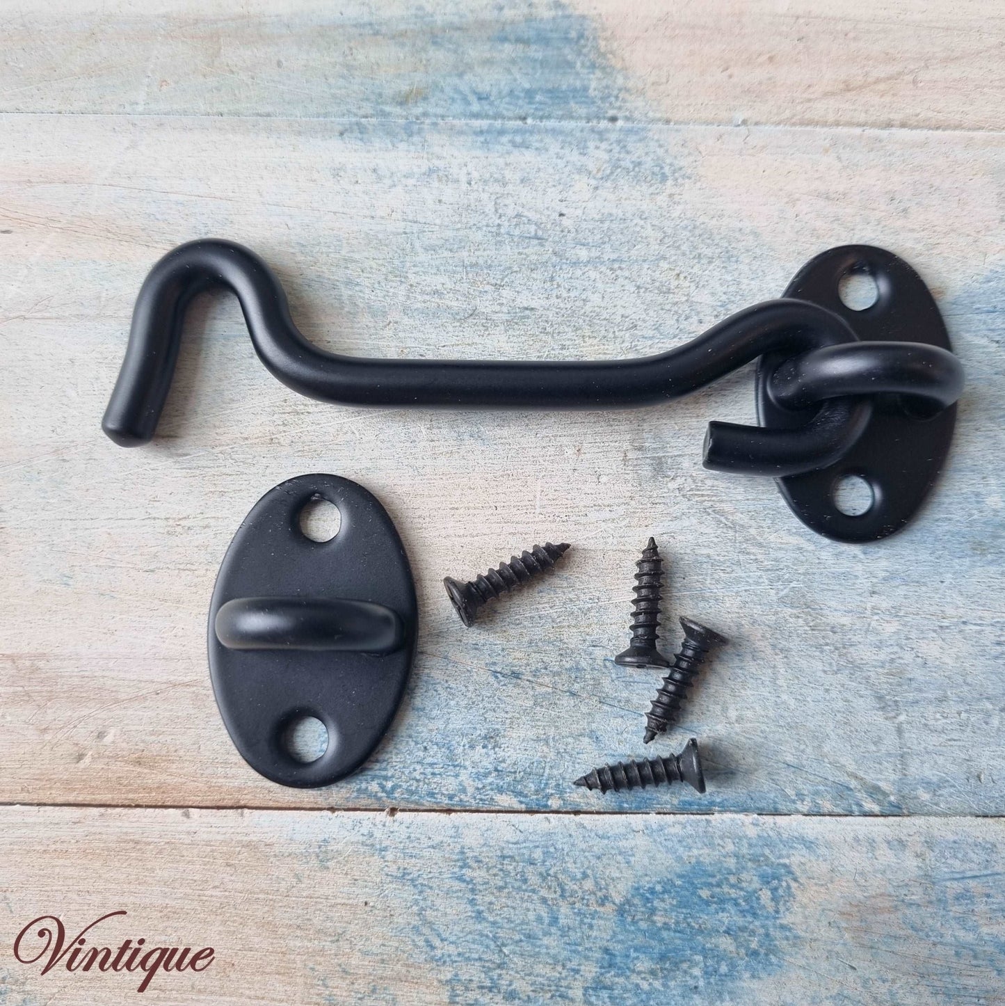 Black Cabin Hook 100mm long-Vintique Concepts
