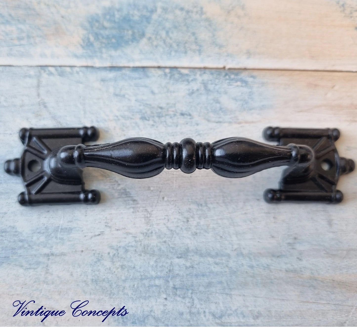 BLACK Edwardian Cabinet or drawer handle 120mm-Vintique Concepts