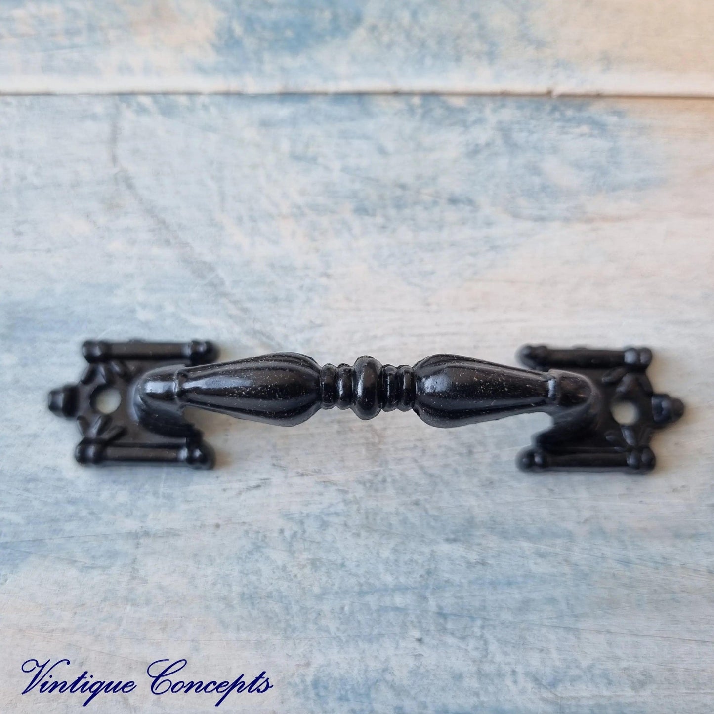 BLACK Edwardian Cabinet or drawer handle 90mm-Vintique Concepts