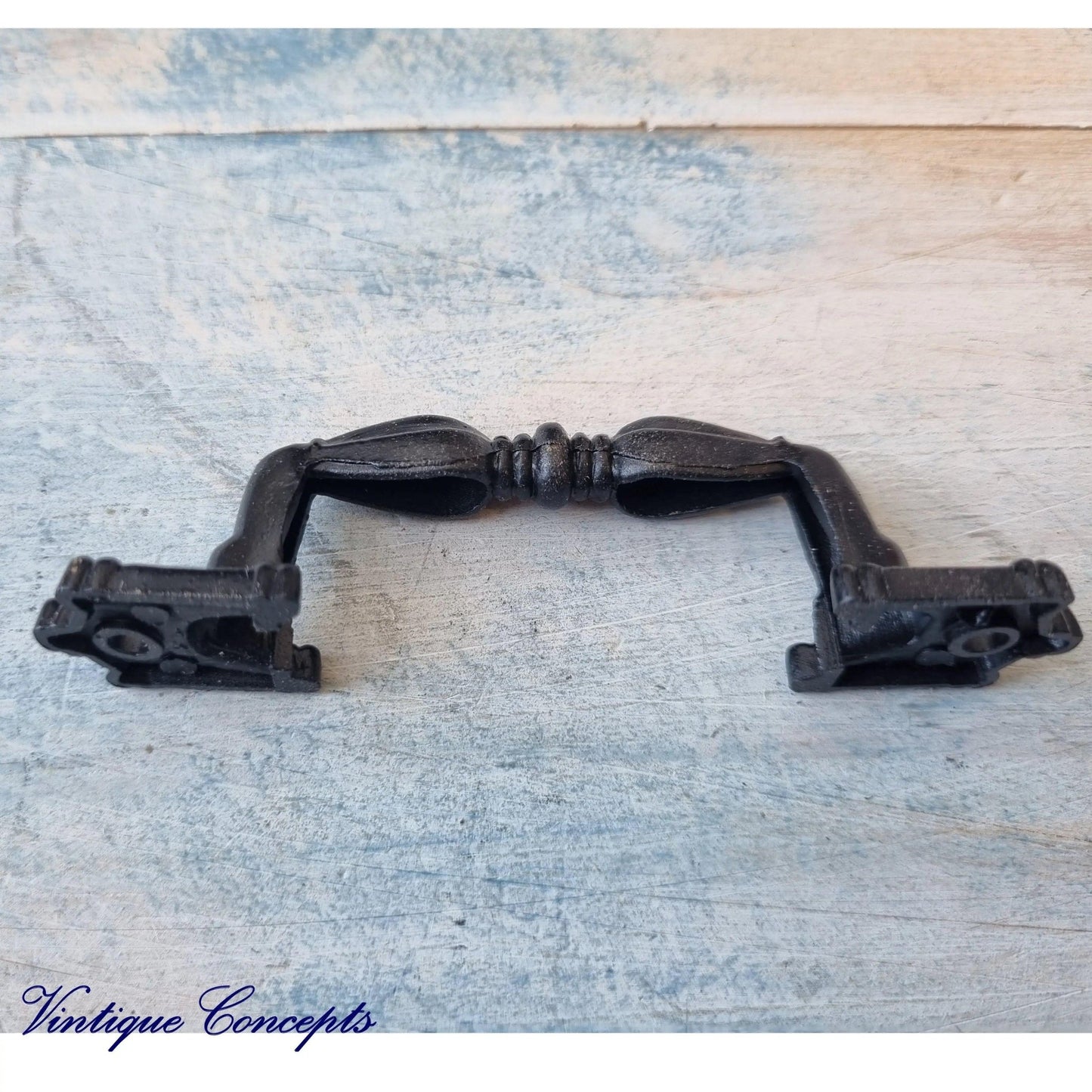 BLACK Edwardian Cabinet or drawer handle 90mm-Vintique Concepts