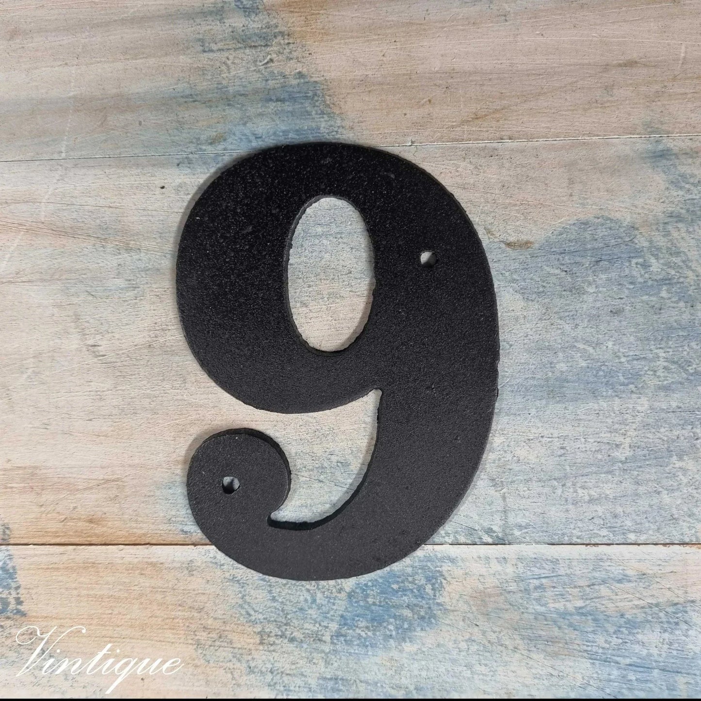 Thick Black Steel Letterbox with 100mm Street Numbers - Vintique Concepts