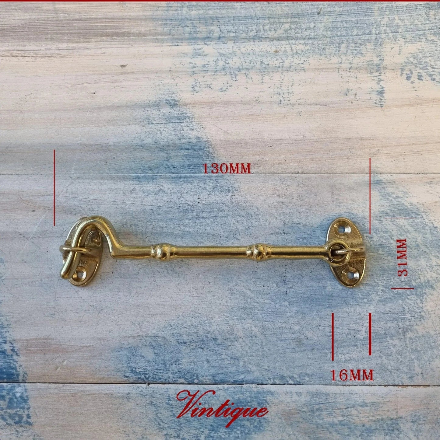 Brass Cabin Hook 130mm - Heavy Duty & Durable Design - Vintique Concepts