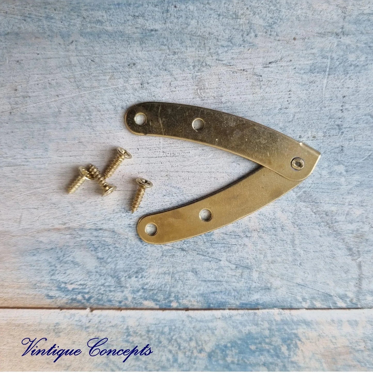 Brass Jewelry Box Hinge 45mm Arm Support (Each) - Vintique Concepts