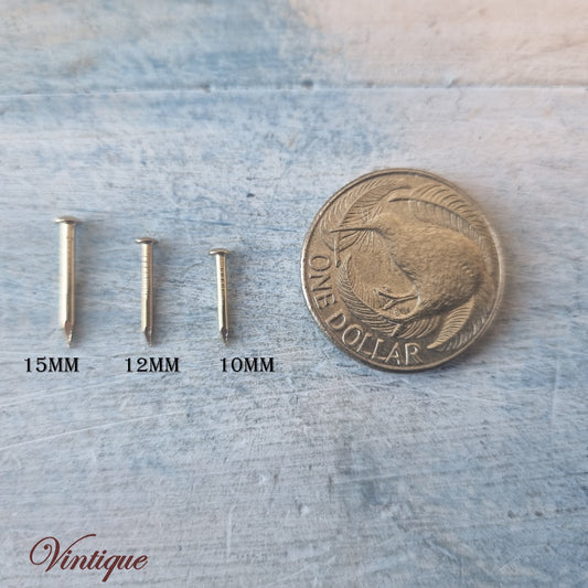 Brass Jewelry Box hardware Pins 10, 12 & 15mm  (pkt 20)-Vintique Concepts