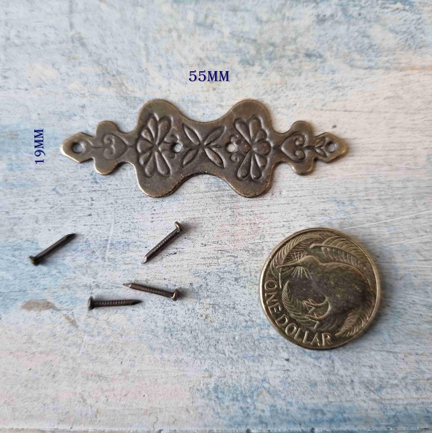 Bronze Floral Bow metal decorative 55mm-Vintique Concepts