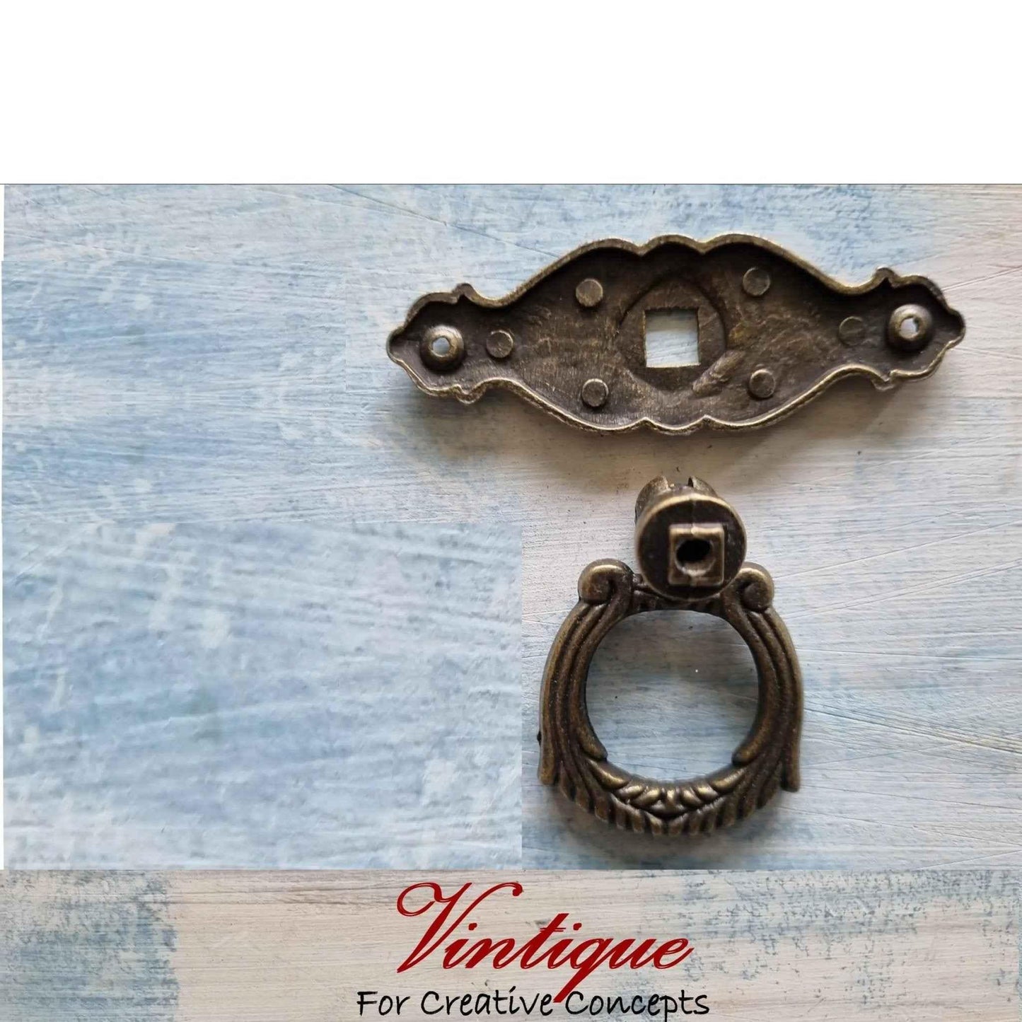 Bronze Drawer Handle - 31mm Bronze Ring with 70mm Base Plate - Vintique Concepts
