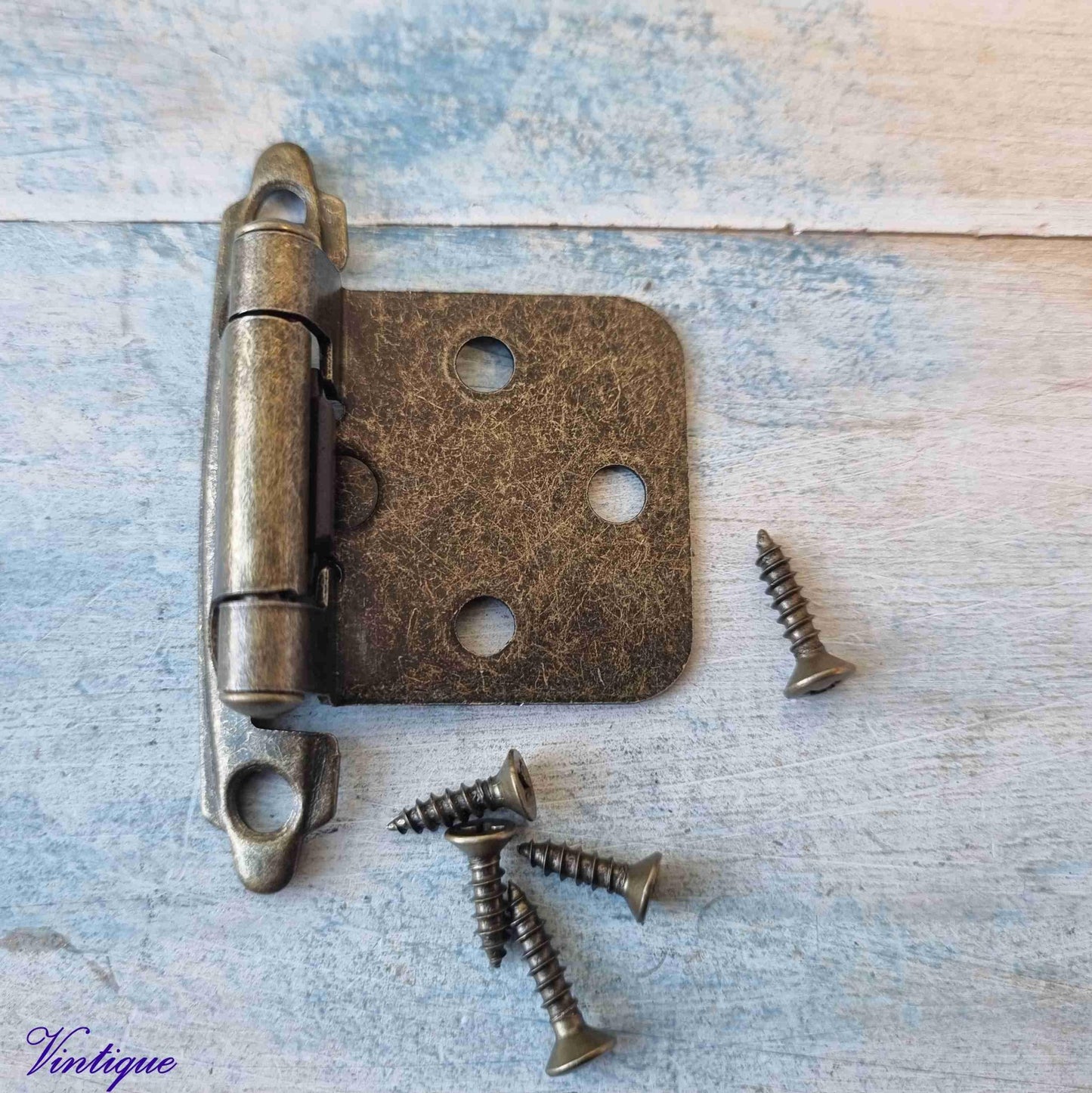 Bronze Self-Closing Overlay Hinges 72mm x 46mm-Vintique Concepts