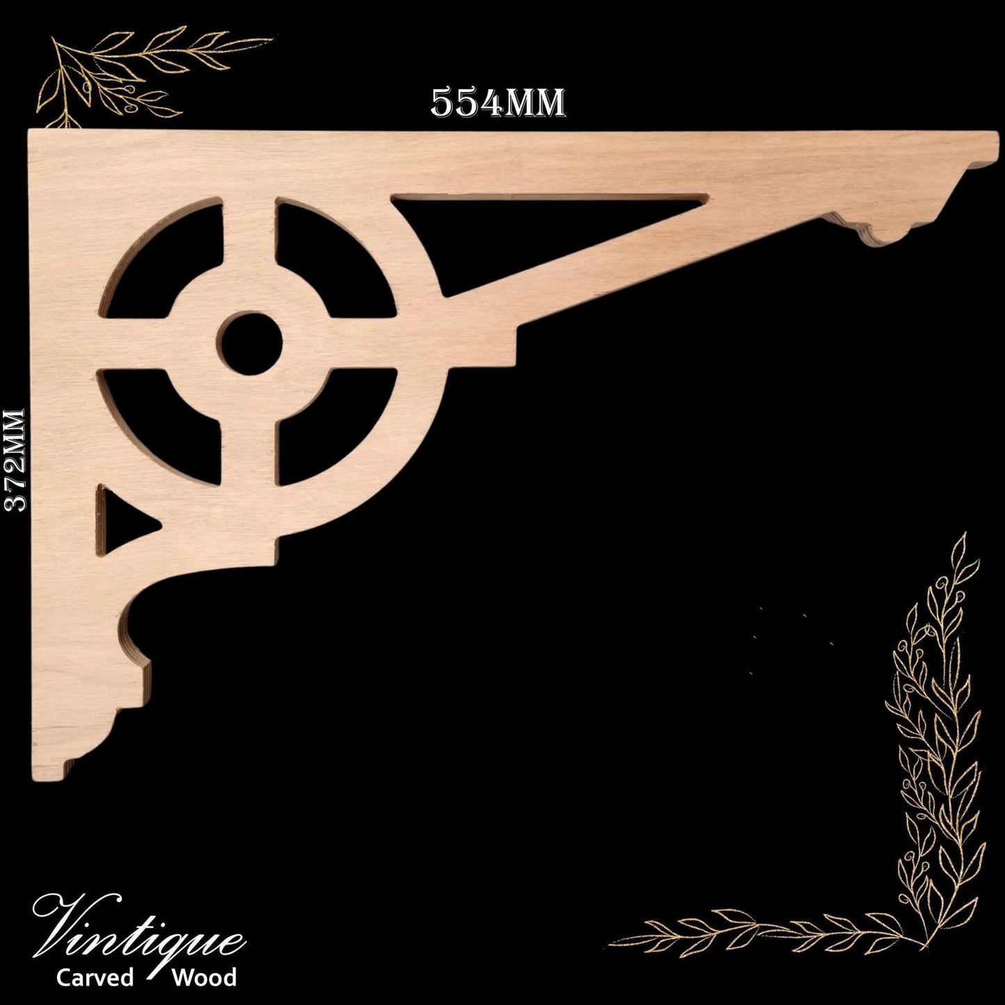 Carved wooden Lace Fretwork-Cathedral (FW4) 554mm x 372mm-Vintique Concepts