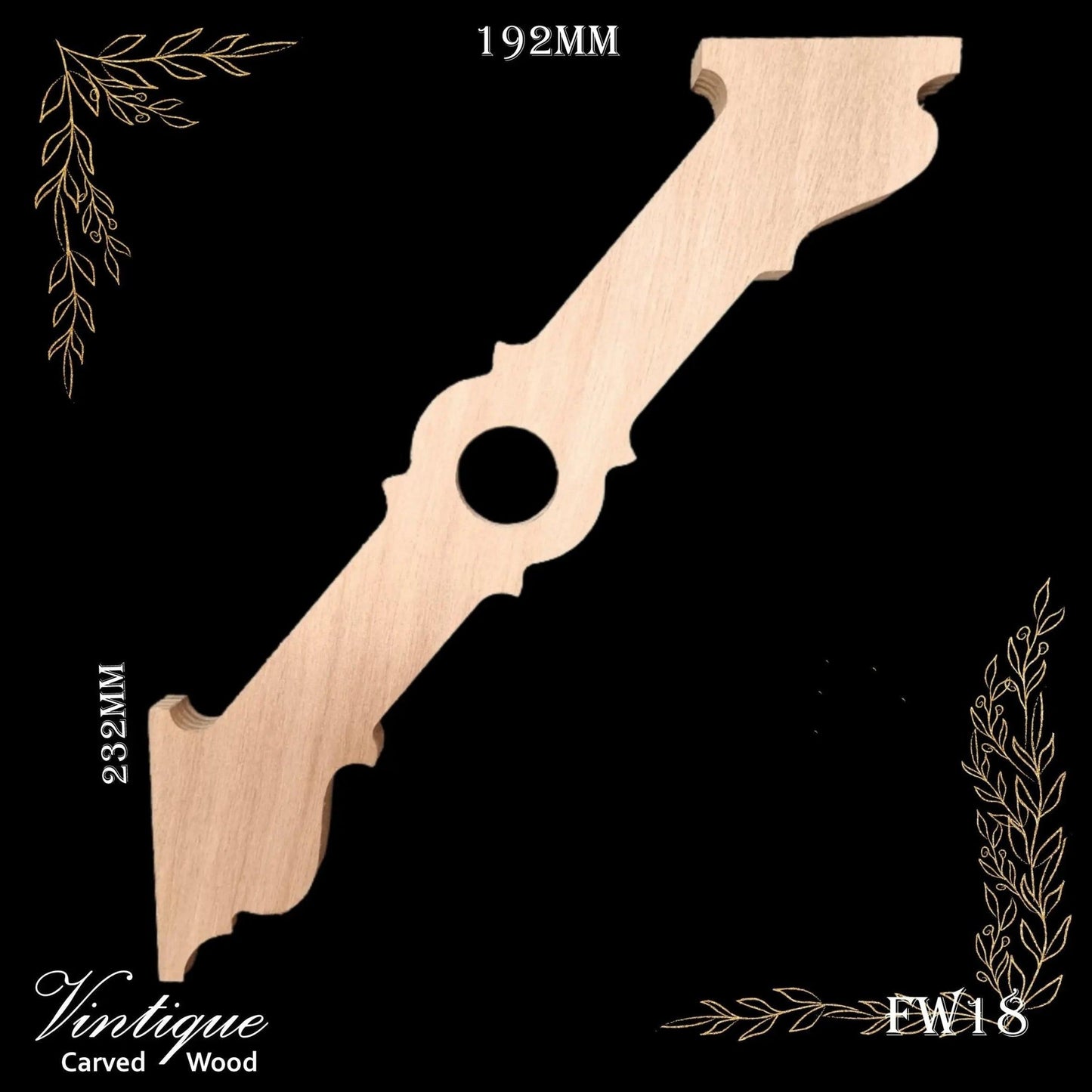 Carved wooden Lace Fretwork Corner -Railways (FW18) 192mm x 230mm-Vintique Concepts