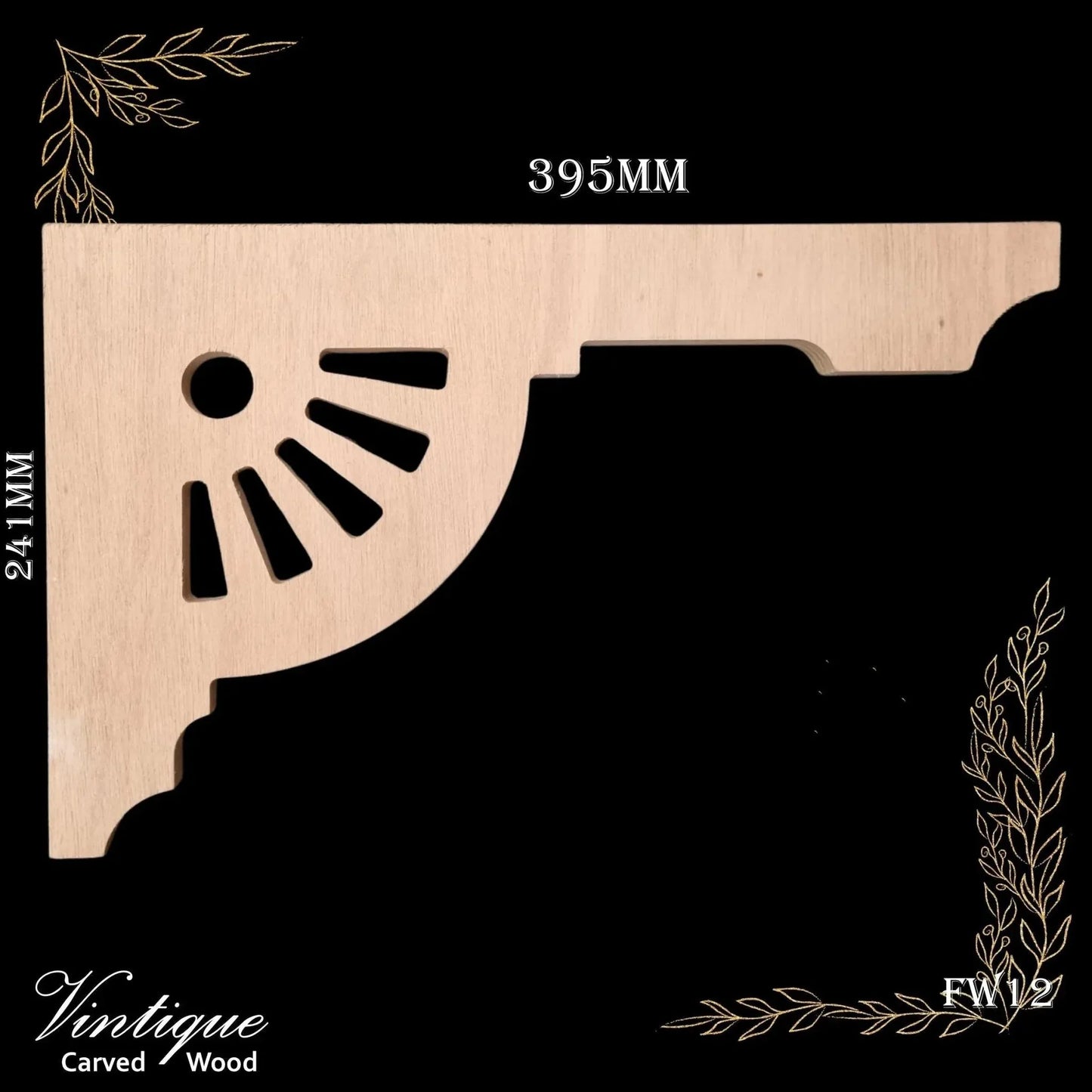 Carved Wooden Lace Fretwork Wagon Wheel 395mm x 241mm - Vintique Concepts