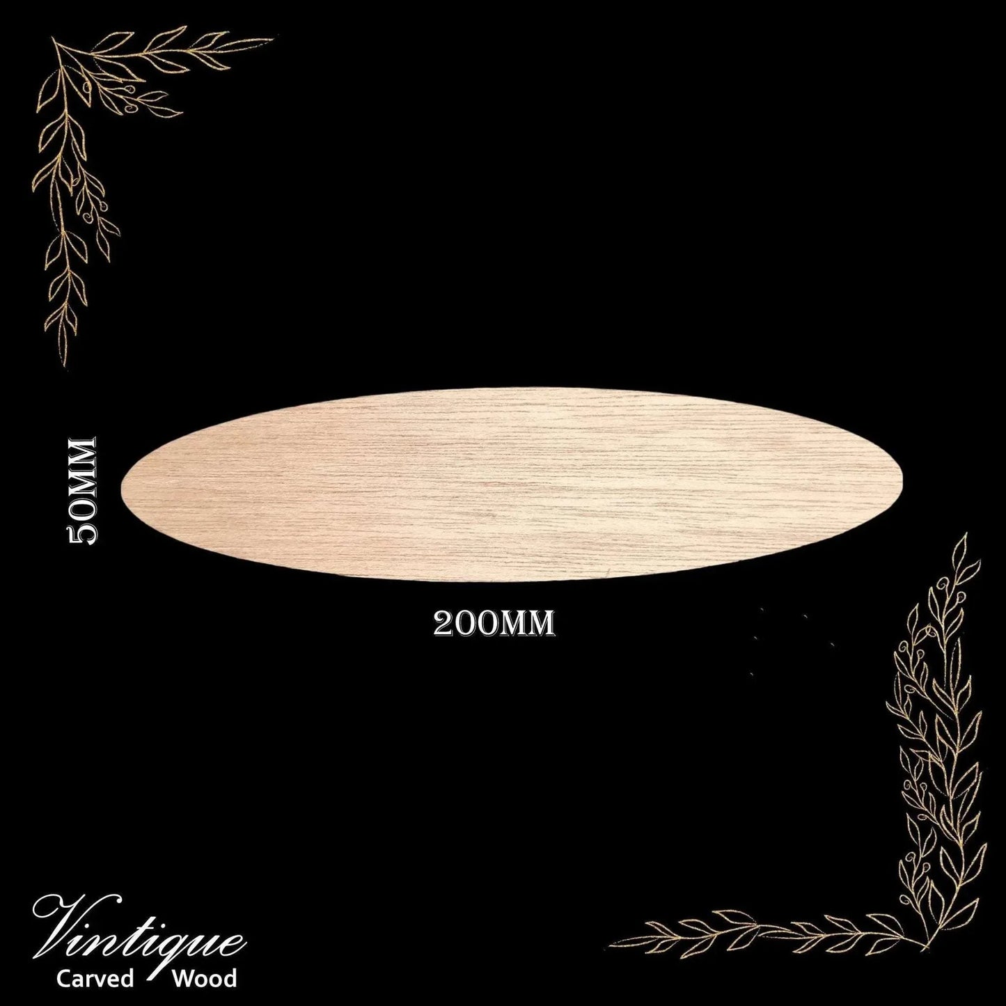 Carved wooden Oval Plinth or base 200mm x 50mm - Vintique Concepts