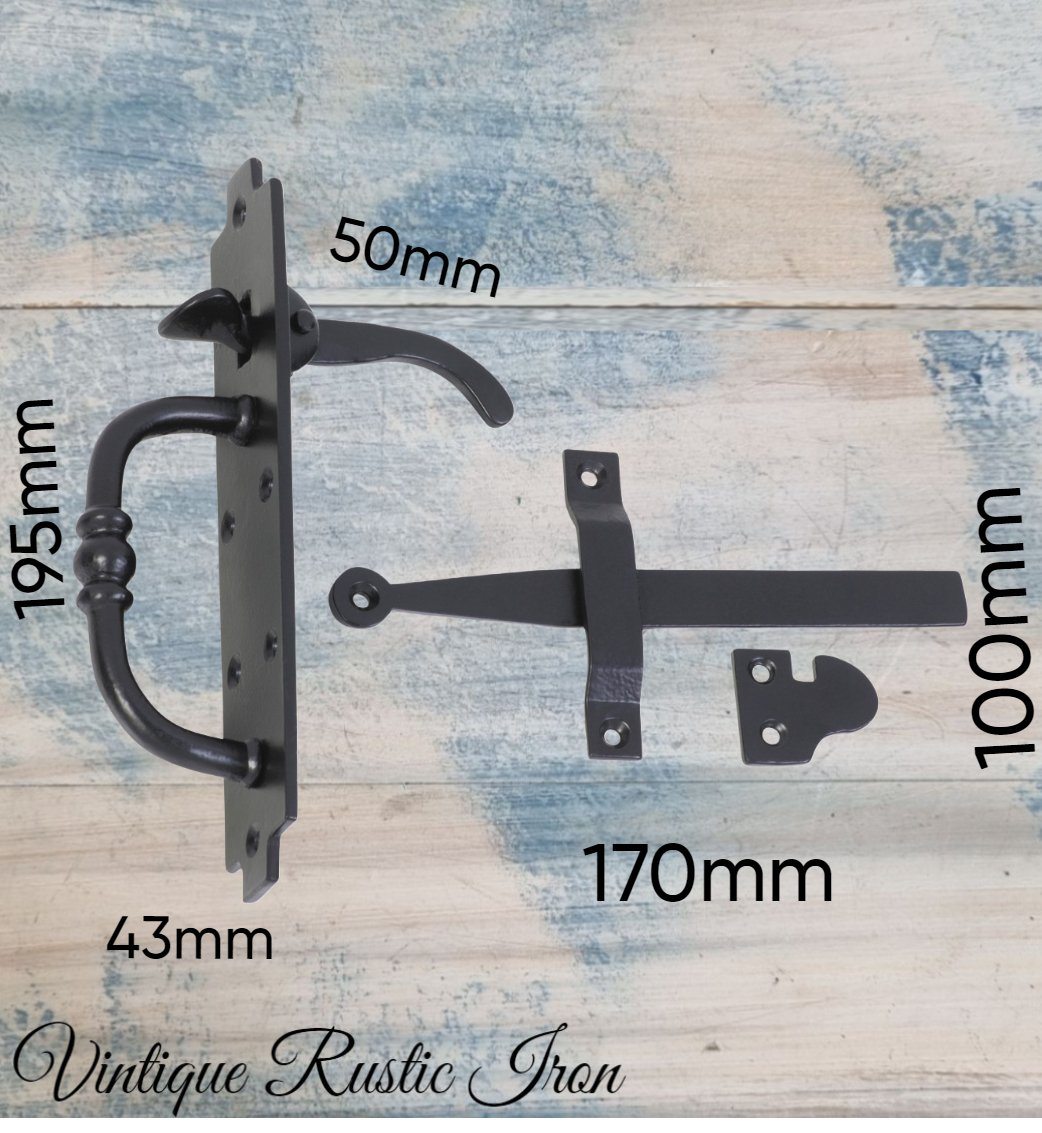 Cast Iron English Tudor Latch 195 x 170 x 43mm-Vintique Concepts