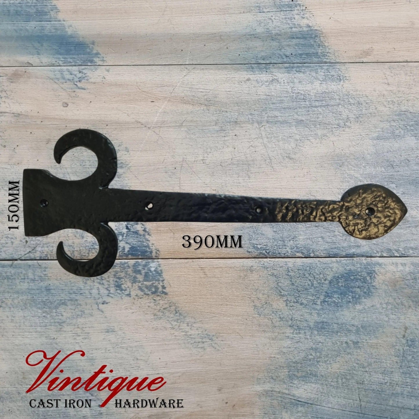 Cast Iron Faux Hinge Spearhed 380mm long x 150mm wide-Vintique Concepts