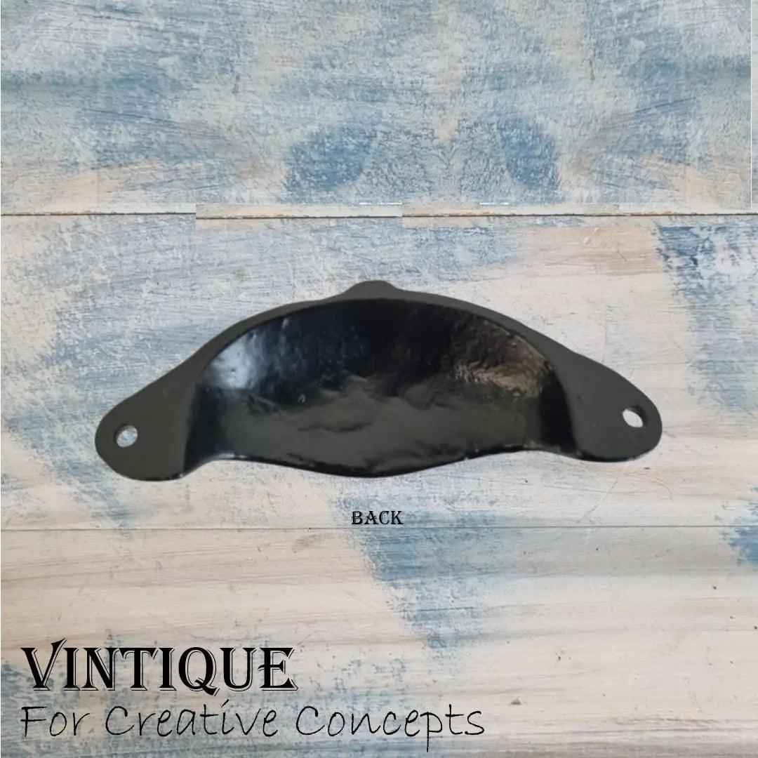 Cast Iron Half Moon Fluted with dome Cup Drawer Handle 105mm long