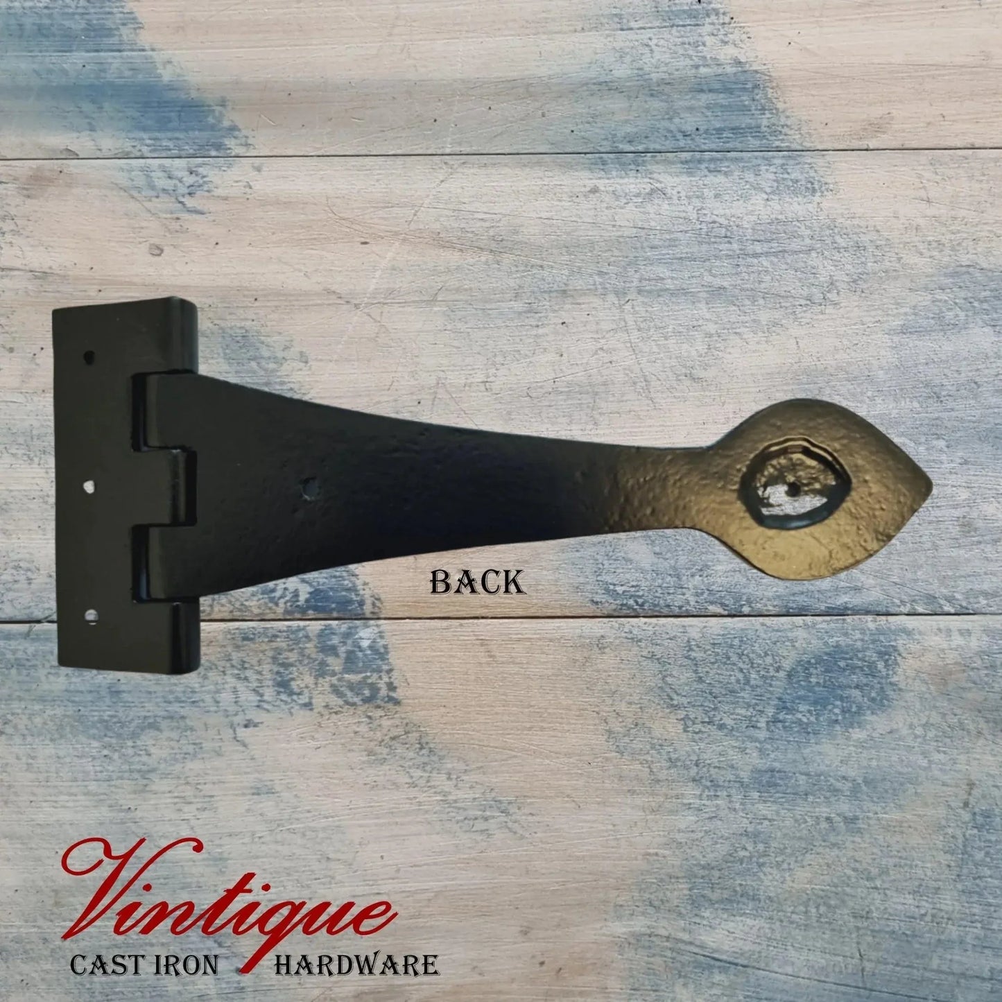 Cast Iron Hinge Spearhead 245mm x 100mm - Durable & Stylish - Vintique Concepts