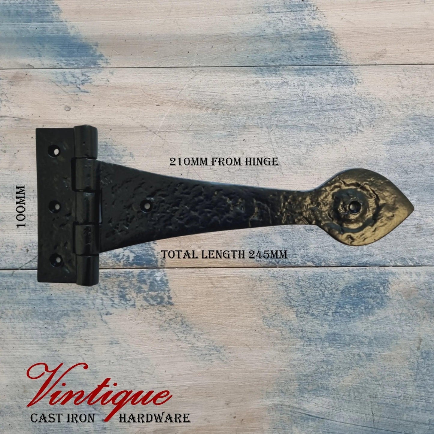 Cast Iron Hinge Spearhead 245mm long x 100mm wide-Vintique Concepts