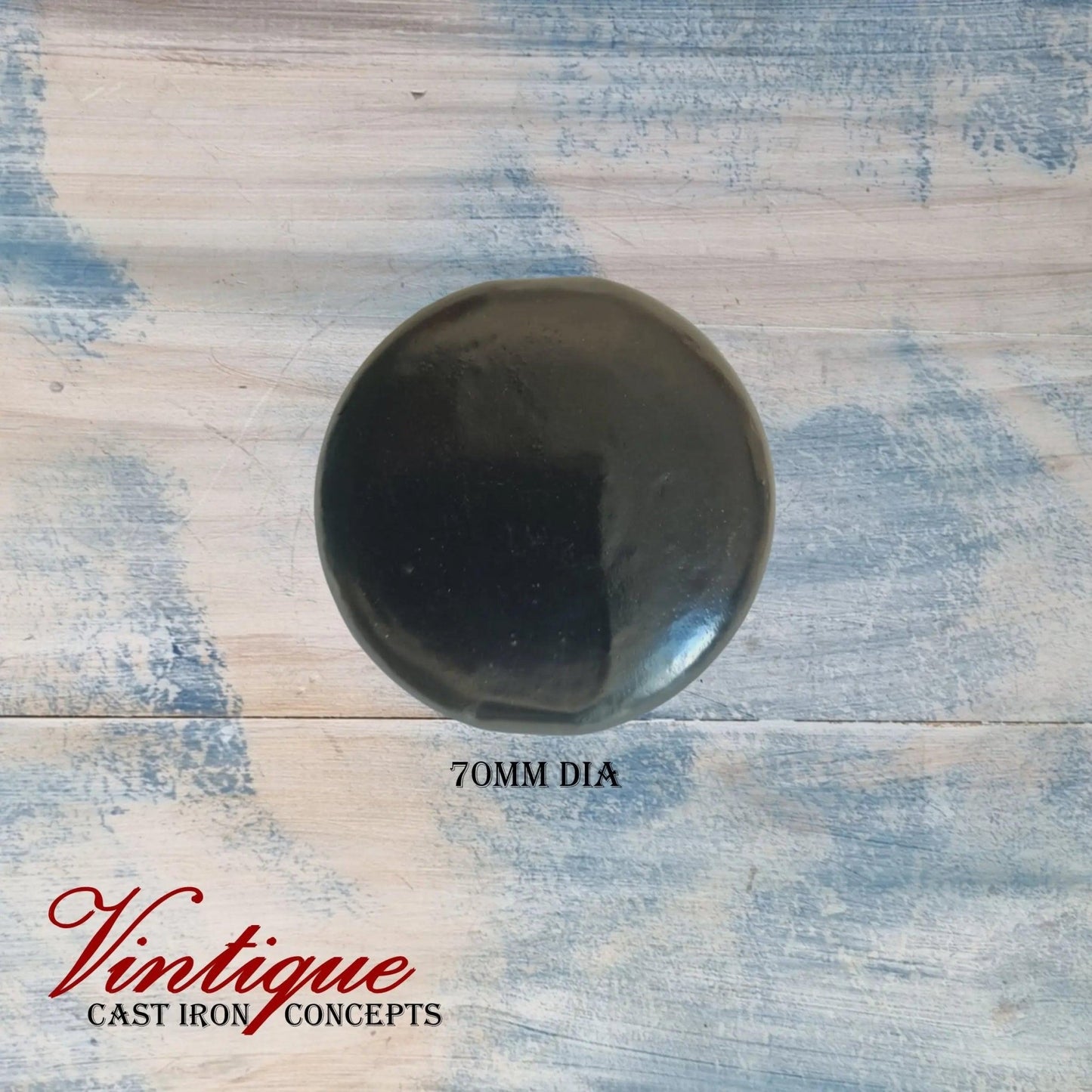 Cast Iron Mortice Large Round Door Knob 70mm dia (each)-Vintique Concepts