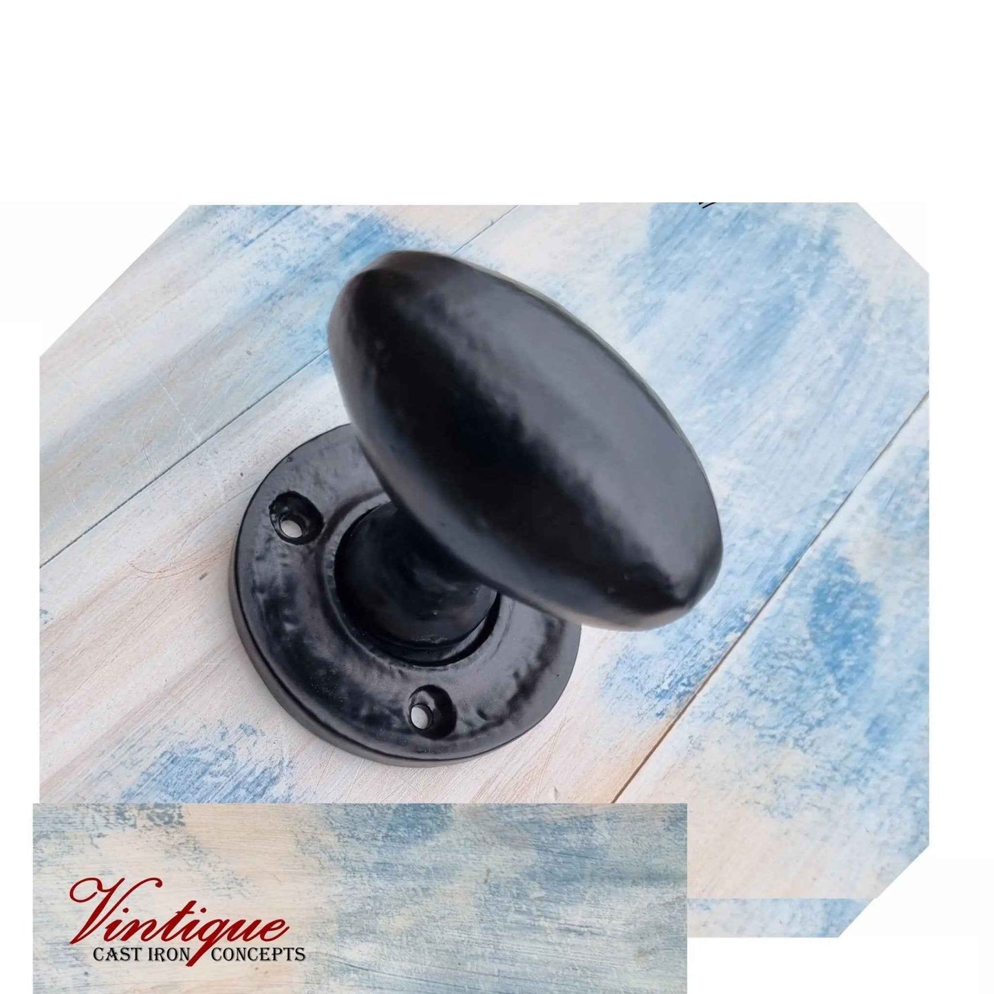 Cast Iron Mortice Oval Door Knob 65mm (each)