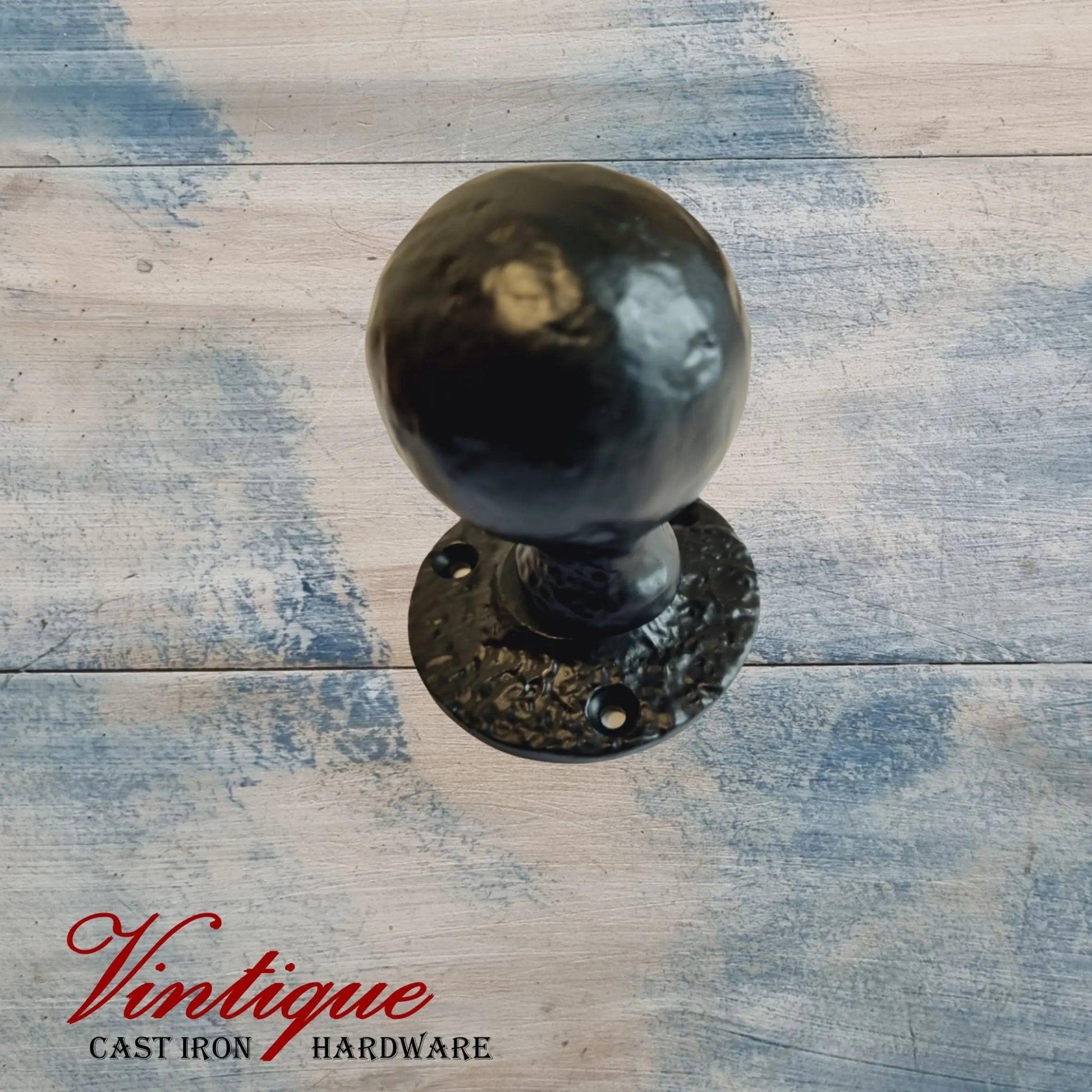 Cast Iron Mortice Round Door Knob 50mm (each)-Vintique Concepts